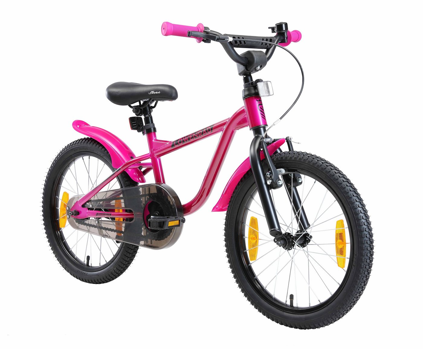 Löwenrad Kinderfahrrad Sport, 18 Zoll, ab 114 cm, 5 - 7 Jahre, Jungen, Mädchen, 1 Gang, Handbremse, Rücktrittbremse, Kettenschutz, Höhenverstellbar von Löwenrad