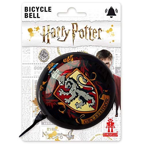 Logoshirt®Harry Potter - Gryffindor Logo I Fahrradklingel Groß Ø 80 mm I Motiv Klingel Fahrrad Retro I aus massivem Stahl I Lizenziertes Originaldesign von Logoshirt