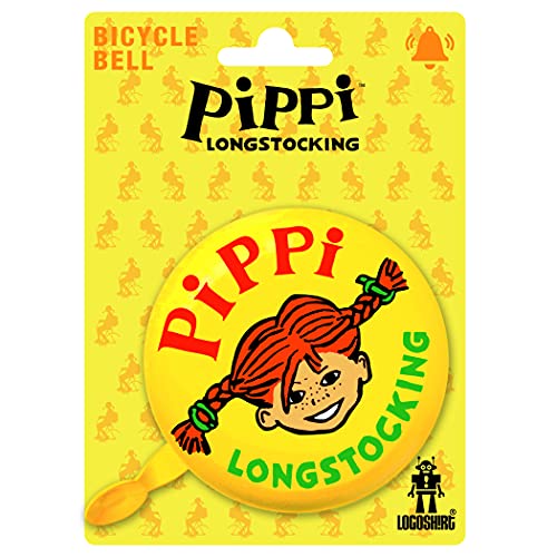 Logoshirt®Pippi Langstrumpf Logo Fahrradklingel Groß Ø 80 mm I Motiv Klingel Fahrrad Retro I aus massivem Stahl I Lizenziertes Originaldesign von Logoshirt