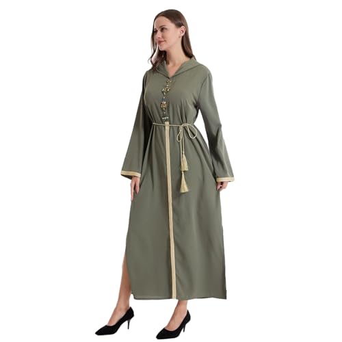 Lomelomme Abayas Damen Ganzkörper Muslim Ferace Modest Abaya Set Marokkanische Abaya Festlich Gebetskleidung Kleider Schwarz Hidzab Gebetsgewand Kaftankleid von Lomelomme