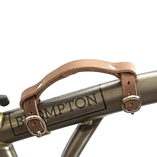 Mini-Tragegriff aus Leder für Brompton, Handgriff, Fahrrad, Rahmen, hellbraun von London Craftwork