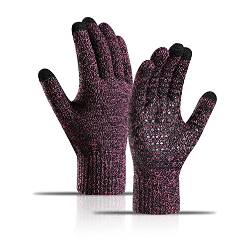 Long Keeper Handschuhe Winter Herren Damen - Thermo Handschuhe Touchscreen Winddichte Warme Handschuhe Gestrickt Elastisch Fäustlinge Outdoor, Antirutsch Griff von Long Keeper