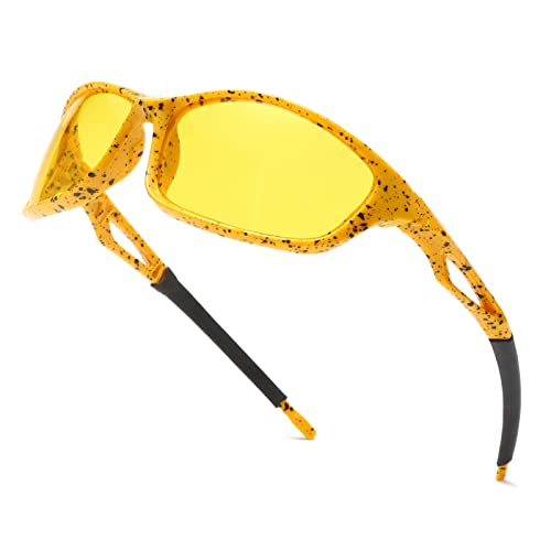 Long Keeper Nachtsichtbrille Autofahrer Sport, Nachtfahrbrille Anti-Blend Sonnenbrille Gelb für Herren Damen Nachtbrille zum Autofahren Sportbrille UV Schut Long Keeper Nachtsichtbrille Autofahrer Sport, Nachtfahrbrille Anti-Blend Sonnenbrille Gelb für Herren Damen Nachtbrille zum Autofahren Sportbrille UV Schut von Long Keeper