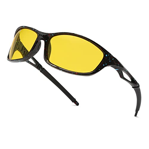 Long Keeper Nachtsichtbrille Autofahrer Sport, Nachtfahrbrille Anti-Blend Sonnenbrille Gelb für Herren Damen Nachtbrille zum Autofahren Sportbrille UV Schut Long Keeper Nachtsichtbrille Autofahrer Sport, Nachtfahrbrille Anti-Blend Sonnenbrille Gelb für Herren Damen Nachtbrille zum Autofahren Sportbrille UV Schut von Long Keeper