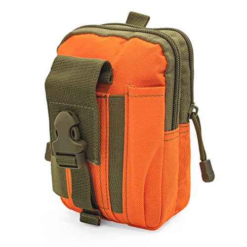 Long Keeper Wandern Hüfttasche - Kleine Molle Tasche Taktische Utility Gürteltasche Outdoor Hüfttasche EDC Tasche Organizer Tasche mit Handy Holster für Radfahren Laufen Wandern (Orange) von Long Keeper