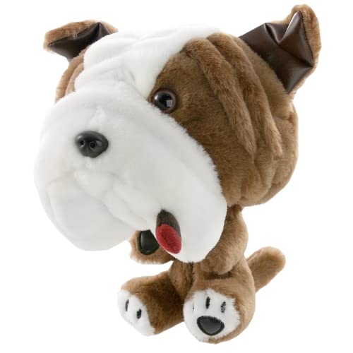 Longridge Bulldog Golfschlägerkopfabdeckung - Clip-System für Driver bis 460 cc, Plüsch, Marron/Weiß, Golf Longridge Bulldog Golfschlägerkopfabdeckung - Clip-System für Driver bis 460 cc, Plüsch, Marron/Weiß, Golf von Longridge