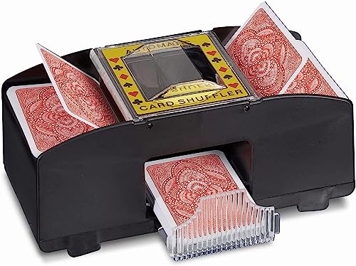 Longzhuo Kartenmischer Elektronisches Mischen Automatische batteriebetriebene Spielkartenmischmaschine für 1 bis 4 Deck Poker, Rommé usw. （Schwarz） von Longzhuo