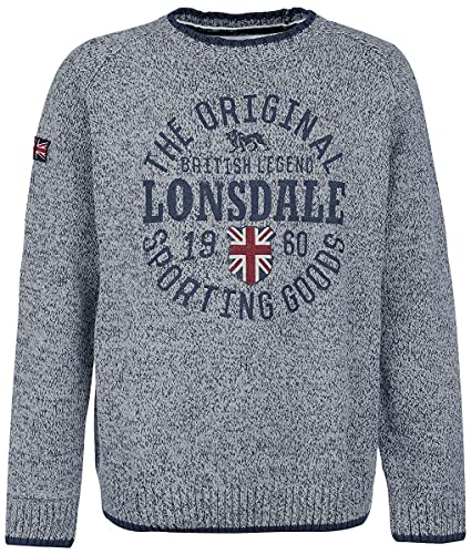 Lonsdale London Herren Borden Crewneck Sweatshirt Knit, Light Grey, XXL Lonsdale London Herren Borden Crewneck Sweatshirt Knit, Light Grey, XXL von Lonsdale