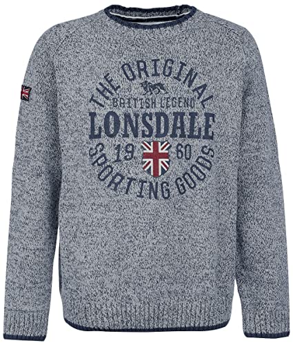 Lonsdale London Herren Borden Crewneck Sweatshirt Knit, Light Grey, S von Lonsdale