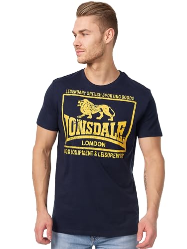 Lonsdale London Herren Hounslow Regular Fit T-Shirt, Navy, L von Lonsdale