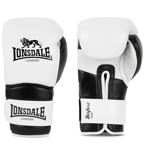 Lonsdale Boxhandschuhe aus Leder Barford White/Black 10 oz von Lonsdale