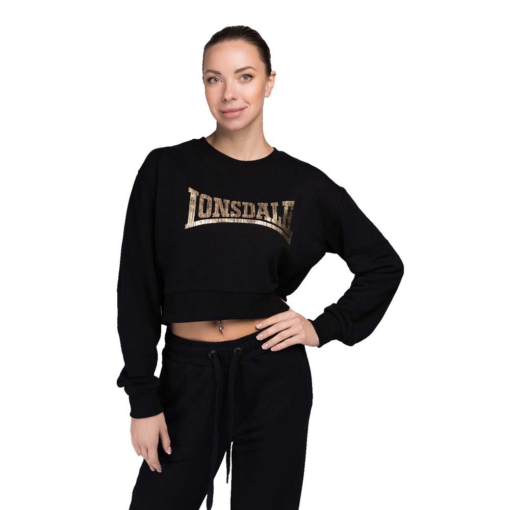 Lonsdale Culbokie Cropped Sweatshirt Schwarz L Frau von Lonsdale