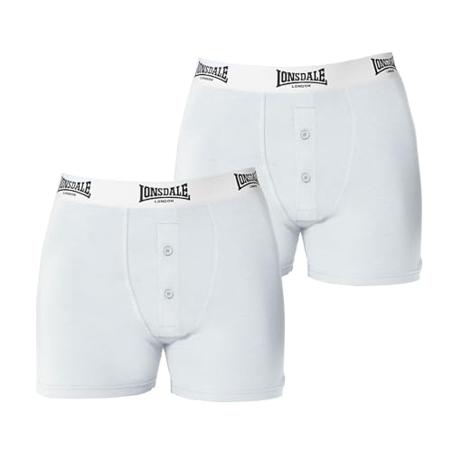Lonsdale Herren Boxer Shorts Unterhose Unterwaesche 2 Paar Baumwollmischung Weiss Extra LGE Lonsdale Herren Boxer Shorts Unterhose Unterwaesche 2 Paar Baumwollmischung Weiss Extra LGE von Lonsdale
