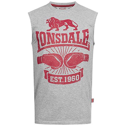 Lonsdale Herren Cleator T-Shirt, Marl Grey, L EU von Lonsdale