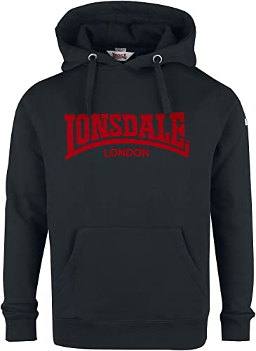 Lonsdale Herren Hooded One Tone Kapuzenpullover, Schwarz, S EU von Lonsdale