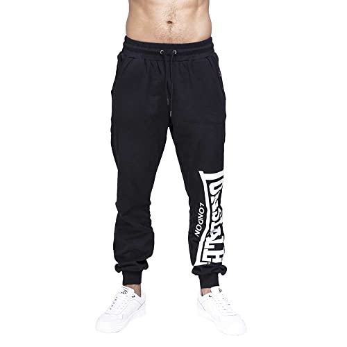 Lonsdale Herren Jogginghose Normale Passform Logo Large, Black 4XL, 110786 von Lonsdale