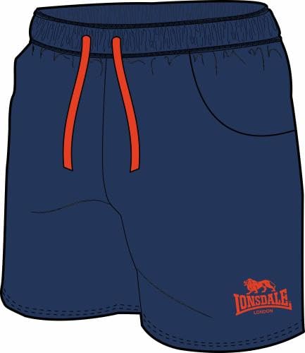 Lonsdale Herren Shorts Normale Passform Coventry Navy/Neon Orange XL von Lonsdale