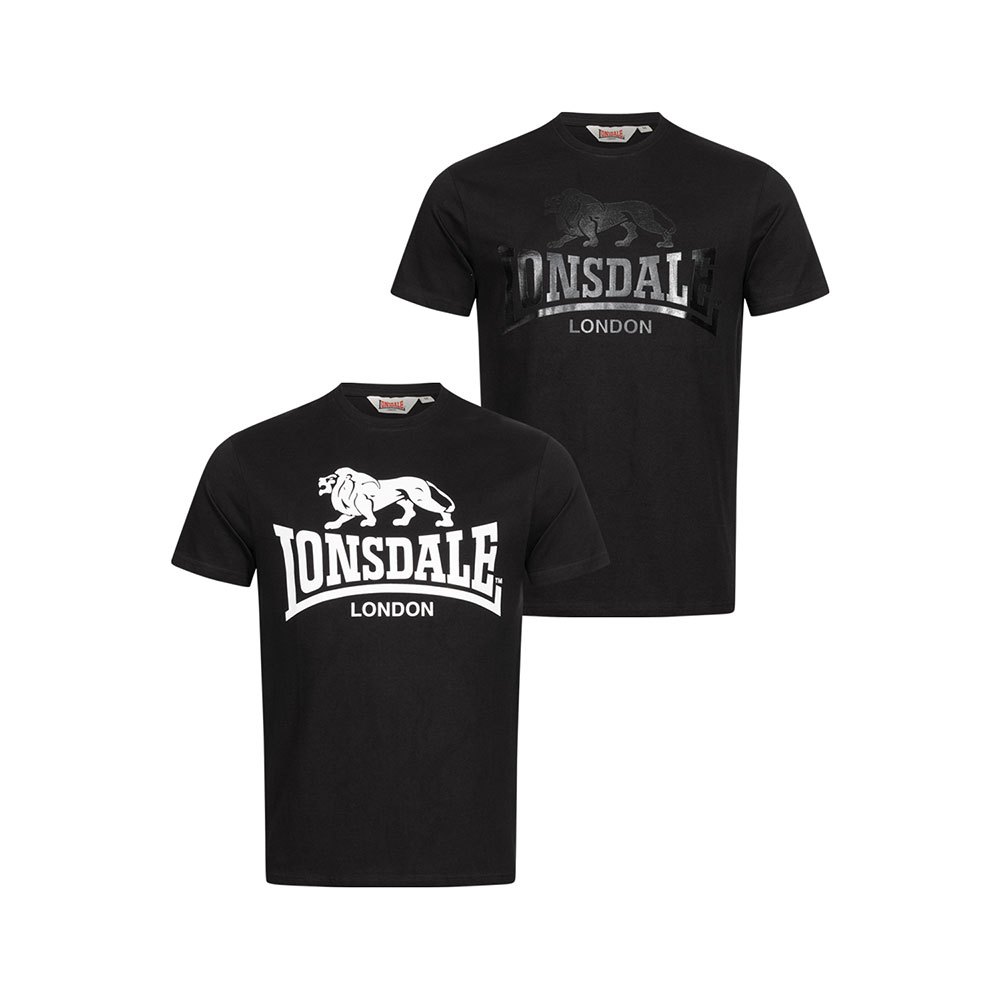 Lonsdale Kelso Short Sleeve T-shirt 2 Units Schwarz M Mann von Lonsdale