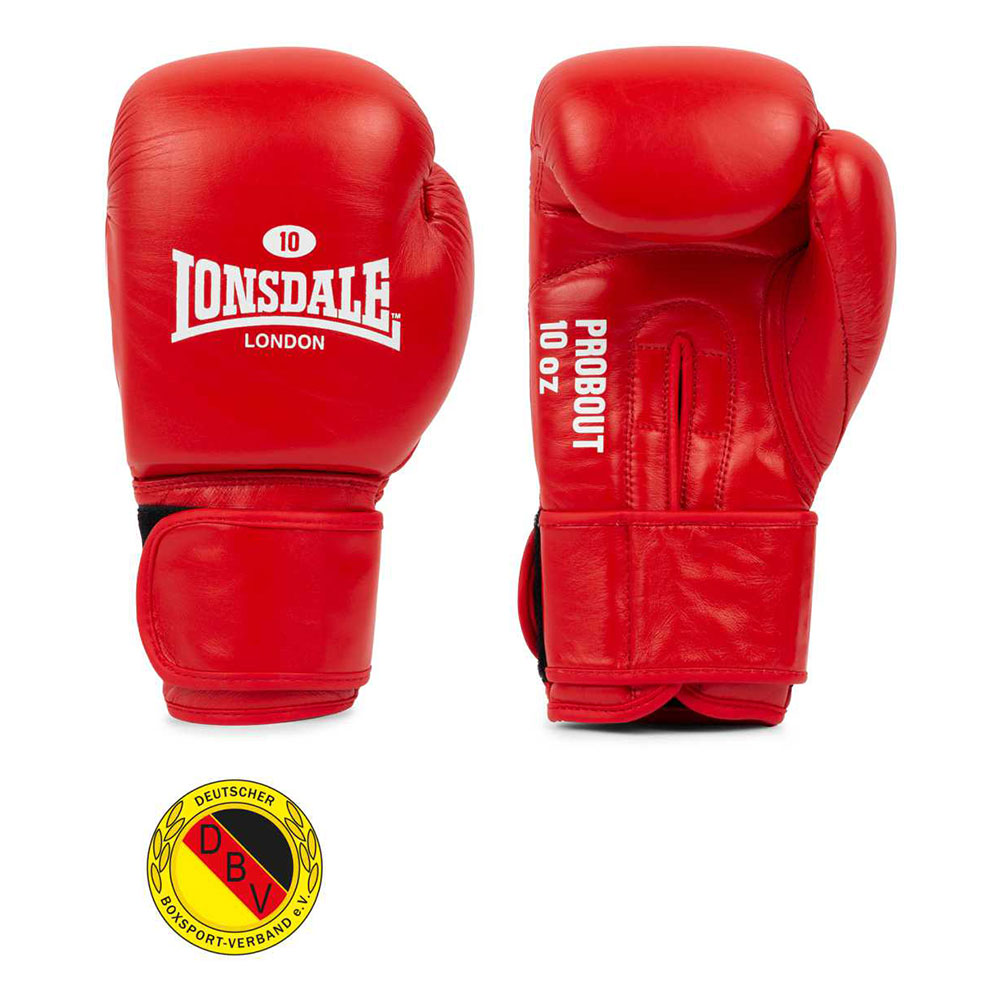 Lonsdale Probout Dbv Leather Boxing Gloves Rot 12 oz Lonsdale Probout Dbv Leather Boxing Gloves Rot 12 oz von Lonsdale