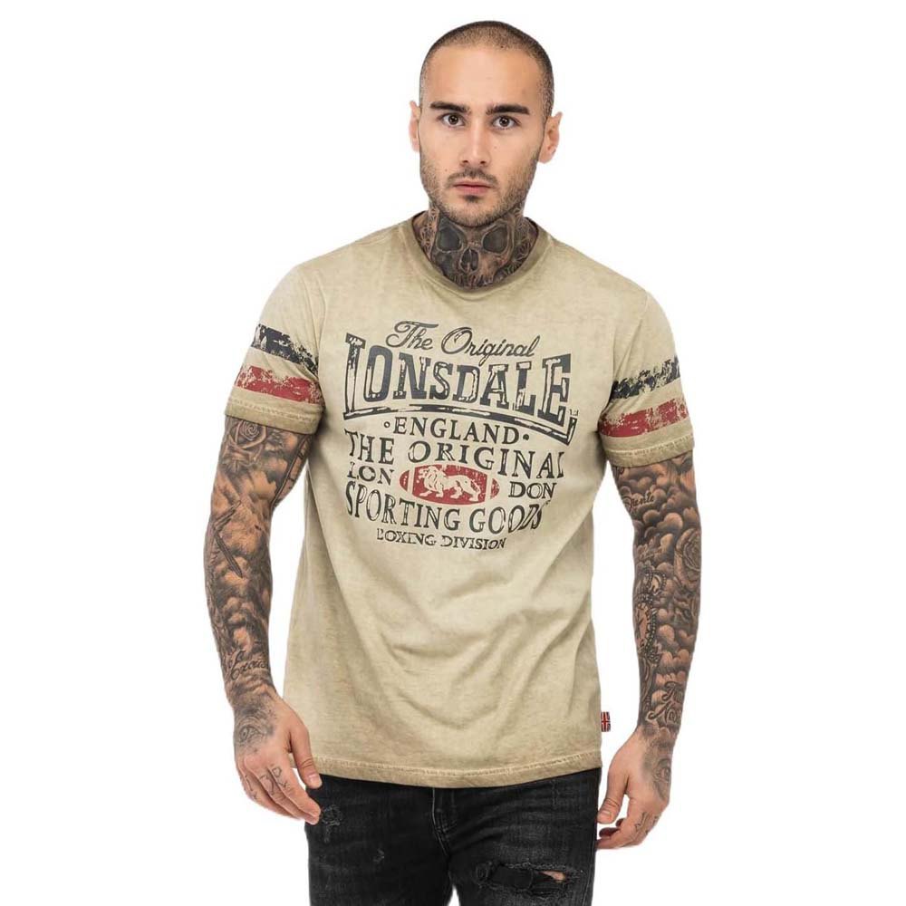 Lonsdale Skeld Short Sleeve T-shirt Beige S Mann von Lonsdale