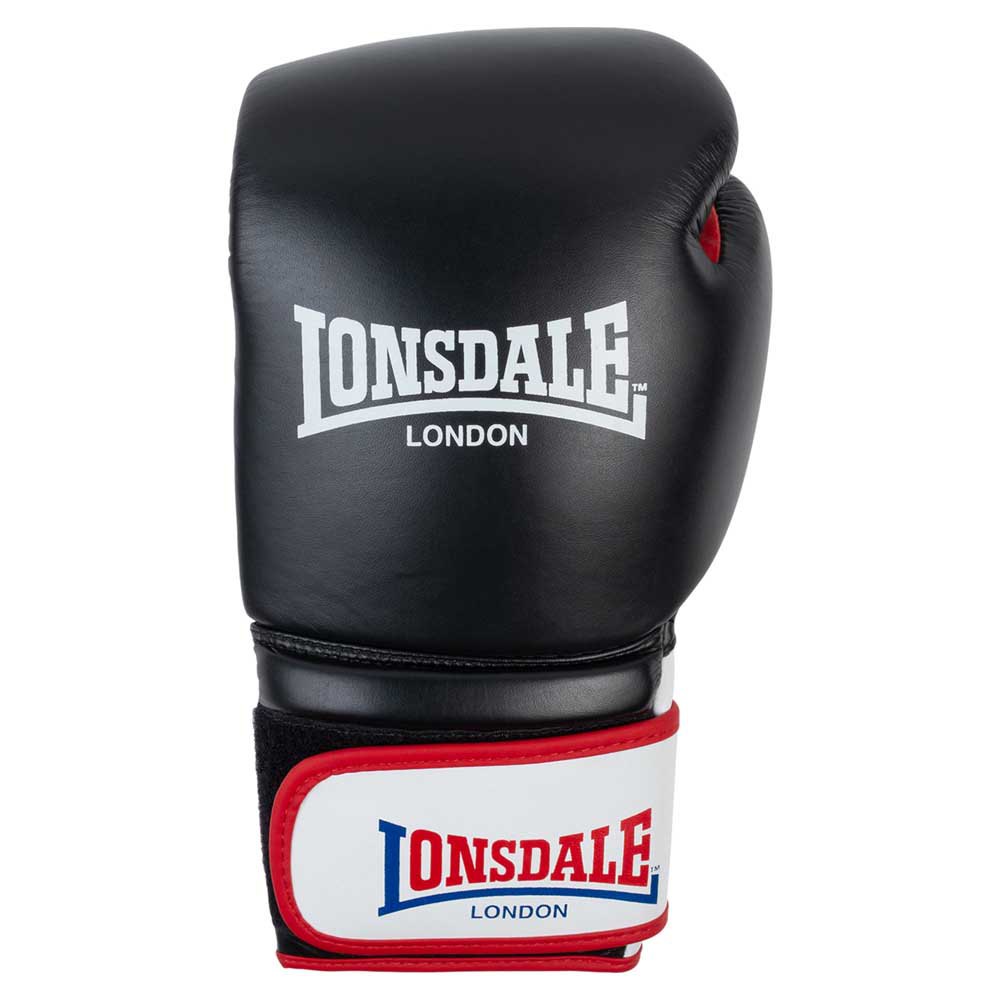 Lonsdale Winstone Leather Boxing Gloves Schwarz 16 oz von Lonsdale