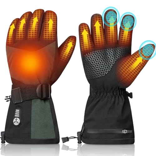 Loowoko Beheizbare Handschuhe Herren Damen 7.4V 3000mAh × 2, 5 Heizstufen, Wasserdichte Touchscreen Handschuhe für Wintersport, Motorrad, Skifahren, Klettern, Wandern Loowoko Beheizbare Handschuhe Herren Damen 7.4V 3000mAh × 2, 5 Heizstufen, Wasserdichte Touchscreen Handschuhe für Wintersport, Motorrad, Skifahren, Klettern, Wandern von Loowoko