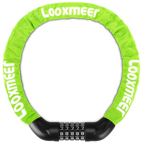 Looxmeer Fahrradschloss, Zahlenschloss 90cm mit 5-stelligem Code, Fahrrad Kettenschloss, Hohe Sicherheit, Anti-Diebstahl Kombination Schloss mit Gehärteter Stahlkettenglieder, Bike Lock, 12 Farben Looxmeer Fahrradschloss, Zahlenschloss 90cm mit 5-stelligem Code, Fahrrad Kettenschloss, Hohe Sicherheit, Anti-Diebstahl Kombination Schloss mit Gehärteter Stahlkettenglieder, Bike Lock, 12 Farben von Looxmeer