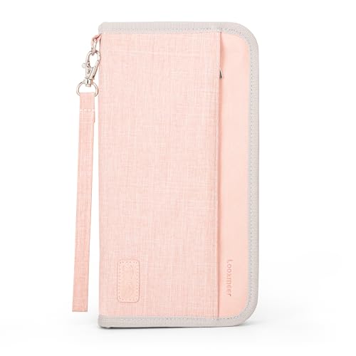 Looxmeer Reisepass Tasche Familie Reisepasshülle mit RFID-Blocker, Wasserdicht Reiseorganizer, Travel Organizer Damen Herren für Reisedokumente kreditkarten Tickets Ausweis, Rosa Looxmeer Reisepass Tasche Familie Reisepasshülle mit RFID-Blocker, Wasserdicht Reiseorganizer, Travel Organizer Damen Herren für Reisedokumente kreditkarten Tickets Ausweis, Rosa von Looxmeer