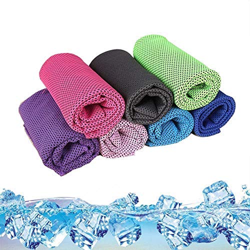 Losuya 5er-Pack Mikrofaser-Kühltuch für Sport und Fitness, zufällige Farbe 30 x 100 cm von Losuya