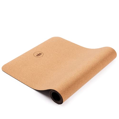 Lotuscrafts Yogamatte ARISE CORK - Rutschfeste Sweat Proof Oberfläche - Recycelbare Materialien - Yoga Matte aus Naturkork & Naturkautschuk für Hot Yoga - [185 x 65 x 0,45 cm] - LOTUS von Lotuscrafts