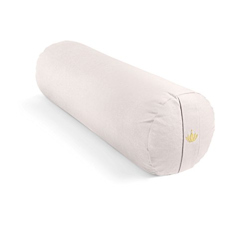 Lotuscrafts Yogarolle für Yin Yoga Ø24 cm - Yoga Rolle mit Dinkelfüllung - Waschbarer Bezug aus Baumwolle - Yoga Bolster Rolle für Restorative Yoga - GOTS Zertifiziert von Lotuscrafts