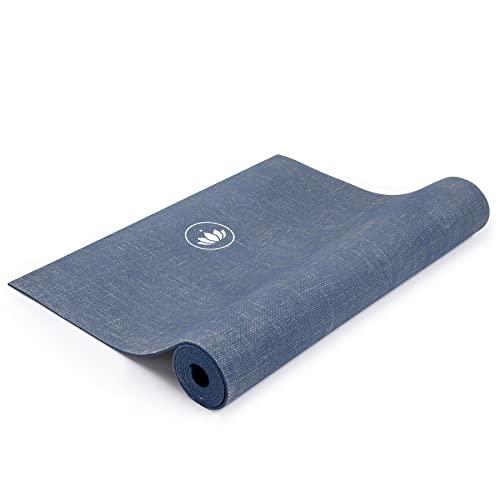 Yogamatte OEKO Jute Marine Blue - hervorragende Rutschfestigkeit, gute Dämpfung und hohe ökologische Standards von Lotuscrafts