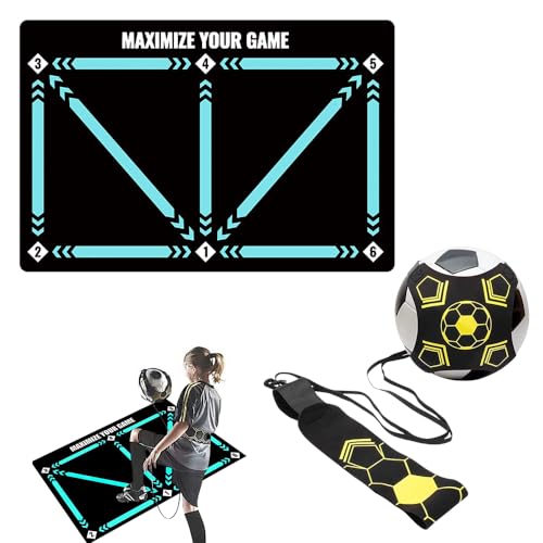 Lotvic Fußball Schritt Trainingsmatte mit Verstellbarem Taillengürtel, 60x90 cm rutschfeste Fussballmatte Training, Fussball Matte, Geschenke für Fußballliebhaber (mit Verstellbarem Taillengürtel) Lotvic Fußball Schritt Trainingsmatte mit Verstellbarem Taillengürtel, 60x90 cm rutschfeste Fussballmatte Training, Fussball Matte, Geschenke für Fußballliebhaber (mit Verstellbarem Taillengürtel) von Lotvic