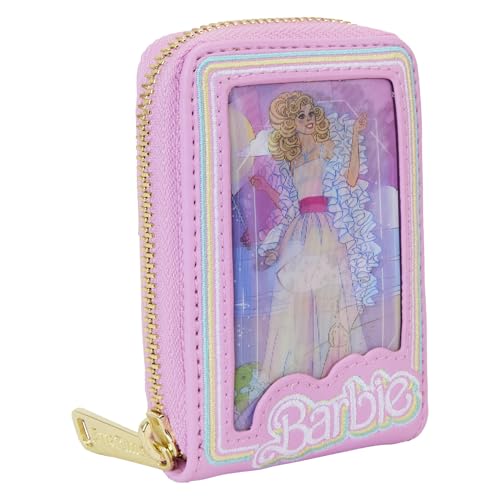 Loungefly Barbie Puppenbox zum 65. Jahrestag, dreifach linsenförmig, mit Reißverschluss, Akkordeon-Geldbörse, Mehrfarbig, Geldbörse mit umlaufendem Reißverschluss von Loungefly
