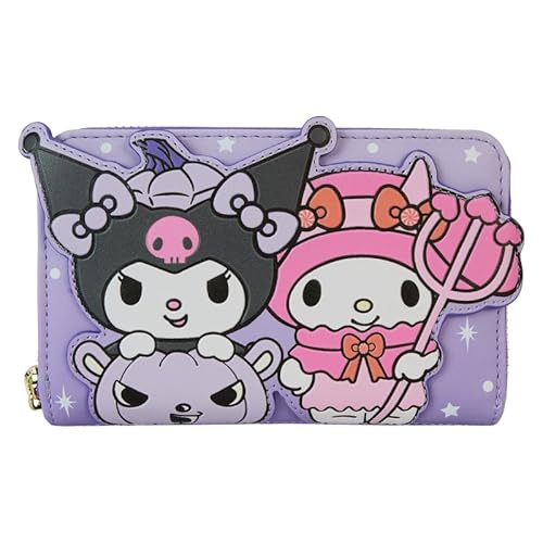 Loungefly Sanrio Kuromi and My Melody Halloween Geldbörse mit Reißverschluss, Violett, standard, Geldbörse mit umlaufendem Reißverschluss Loungefly Sanrio Kuromi and My Melody Halloween Geldbörse mit Reißverschluss, Violett, standard, Geldbörse mit umlaufendem Reißverschluss von Loungefly