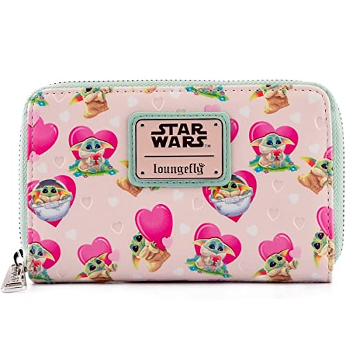 Loungefly Damen Star Wars Grogu Valentines Zip-Around Wallet: Rot, Kunstleder, Reißverschluss, Gravierte Details, 6 Kreditkartenschlitze, ca. 15,2 cm breit, 10,2 cm hoch Loungefly Damen Star Wars Grogu Valentines Zip-Around Wallet: Rot, Kunstleder, Reißverschluss, Gravierte Details, 6 Kreditkartenschlitze, ca. 15,2 cm breit, 10,2 cm hoch von Loungefly
