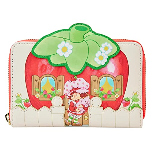 Strawberry Shortcake Strawberry House Geldbörse mit umlaufendem Reißverschluss, Rot/Ausflug, einfarbig (Getaway Solids), Geldbörse Strawberry Shortcake Strawberry House Geldbörse mit umlaufendem Reißverschluss, Rot/Ausflug, einfarbig (Getaway Solids), Geldbörse von Loungefly