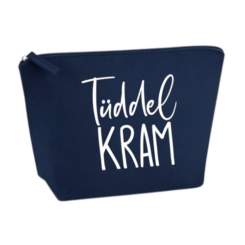 Kosmetiktasche Tüddelkram - Schminktasche Damen - Kulturbeutel für Frauen - Geschenk für Freundin - Abschiedsgeschenk Kollegin Reiseschminktasche (Dunkelblau, S) von Lounis