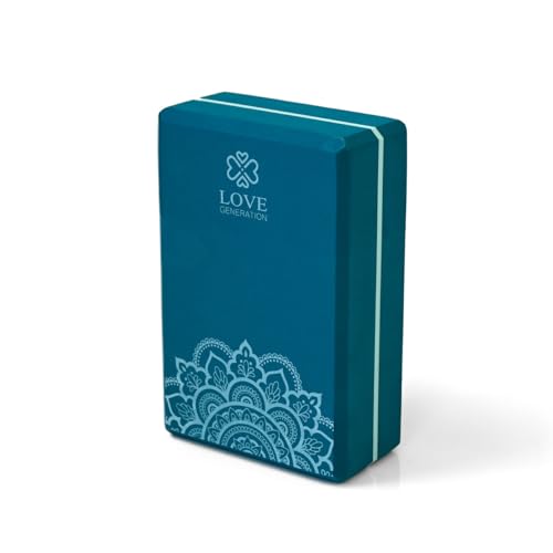 Love Generation - Yoga Block - High Density Eva - für Yoga, Fitness, Pilates und Stretching (Blau) von Love Generation