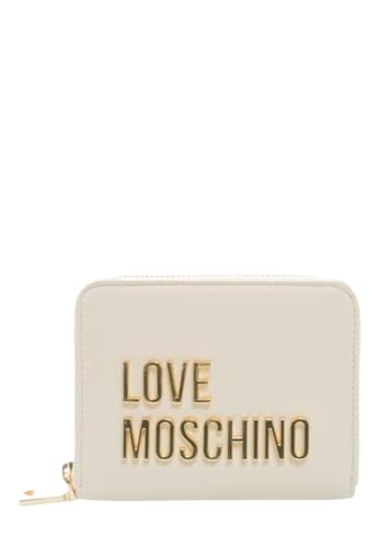 Moschino Damen-Geldbörse Love Reißverschluss mittelgroß Kunstleder schwarz Logo Gold AS24MO03 JC5613, elfenbein, Zeitgenössisch Moschino Damen-Geldbörse Love Reißverschluss mittelgroß Kunstleder schwarz Logo Gold AS24MO03 JC5613, elfenbein, Zeitgenössisch von Love Moschino