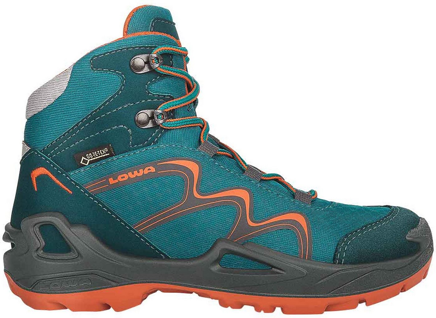 Lowa INNOX GTX MID JUNIOR PETROL/ORANGE Trekkingschuh Lowa INNOX GTX MID JUNIOR PETROL/ORANGE Trekkingschuh von Lowa