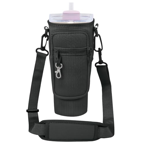 Stanley Cup Zubehör – Tasche für Stanley Cup mit Handyfach, Wasserflaschen-Tragetasche für Stanley Becher 40oz, Neopren-Schultertasche mit verstellbarem Gurt für Reisen, Wandern & Radfahren (schwarz) Stanley Cup Zubehör – Tasche für Stanley Cup mit Handyfach, Wasserflaschen-Tragetasche für Stanley Becher 40oz, Neopren-Schultertasche mit verstellbarem Gurt für Reisen, Wandern & Radfahren (schwarz) von Lrocotanc