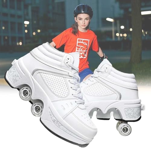 LrpoIv Schuhe mit Rollen für mädchen Roller Skates Children Quad Skates Hidden Wheel for Sports Shoes as Christmas and Birthday Gifts von LrpoIv