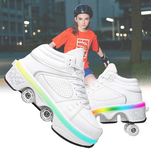 LrpoIv Schuhe mit Rollen für mädchen Roller Skates Children Quad Skates Hidden Wheel for Sports Shoes as Christmas and Birthday Gifts von LrpoIv