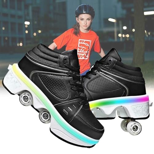 LrpoIv Schuhe mit Rollen für mädchen Roller Skates Children Quad Skates Hidden Wheel for Sports Shoes as Christmas and Birthday Gifts von LrpoIv