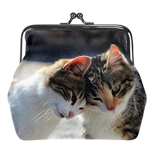 Geldbörse mit Katzen- und Tiermotiv, Vintage-Beutel, Clutch mit Schnalle, Kiss-Lock-Geldbörse mit Verschlussverschluss, Geldbörsen für Damen und Mädchen von Lsjuee