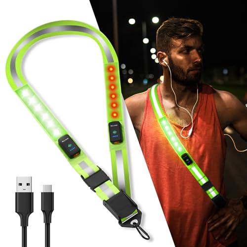 LuTuo Lauflicht Joggen mit Reflektoren Gürtel, LED Lauflampe Typ-C Wiederaufladbare, Verstellbarer Lauflicht, 360°Hoher Sichtbarkeit Laufgürtel für Laufen, Hund, Spazierengehen, Radfahren LuTuo Lauflicht Joggen mit Reflektoren Gürtel, LED Lauflampe Typ-C Wiederaufladbare, Verstellbarer Lauflicht, 360°Hoher Sichtbarkeit Laufgürtel für Laufen, Hund, Spazierengehen, Radfahren von LuTuo