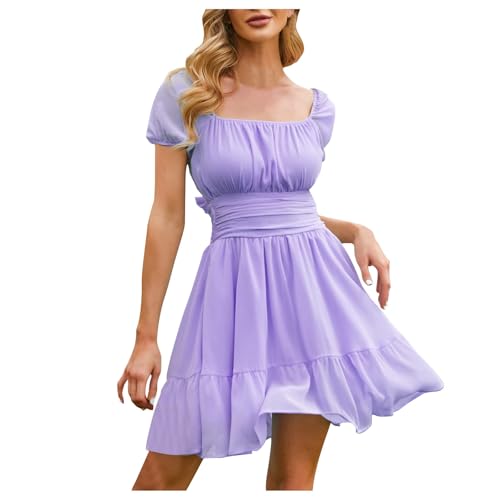 Angebote des Tages Heute Chiffonkleid Damen Leicht Rüschen Kleid Freizeit Einfarbig Sommerkleid Coquette Kurzarm Lose Strandkleid Knielanges Sommer Dress Tunika A Linie Kleider Lila M Angebote des Tages Heute Chiffonkleid Damen Leicht Rüschen Kleid Freizeit Einfarbig Sommerkleid Coquette Kurzarm Lose Strandkleid Knielanges Sommer Dress Tunika A Linie Kleider Lila M von Luadnysin