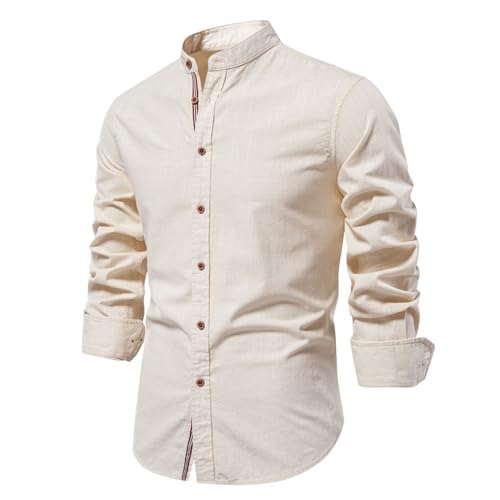 Angebote des Tages Heute Herren Hemd Langarm Mit Geradem Schnitt Herrenhemden Modische Comfort Shirt Bügelfrei Business Herrenhemd Regular Fit Slim Hemden Casual Anzug Khaki M von Luadnysin