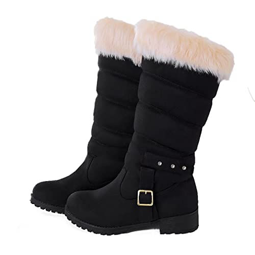 Boots Winter Damen Gefüttert Warme Gefüttert Stiefeletten Winterstiefel Wasserdicht Winter Boots Stiefel Bequeme Teenager Mädchen Winterboots Schneeboots Winterschuhe Damenstiefeletten Schuhe von Luadnysin